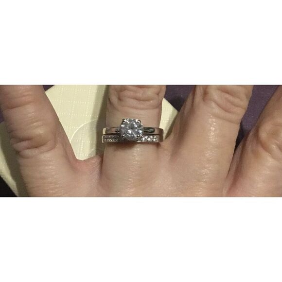 2 Ct. Round Cut Wrap Around Channel Set Bridal/Wedding Ring Set Sz 9 - Picture 1 of 4